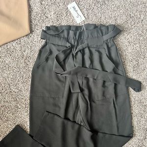 Black paper bag pants